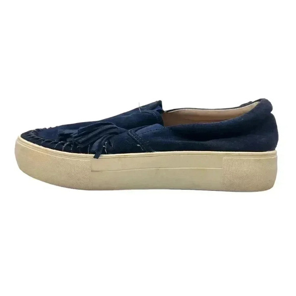 J Slide Shoes‎ J/Slides Aztec Navy Blue Platform Leather Slip-On Sneakers Size 6 - Picture 8 of 10